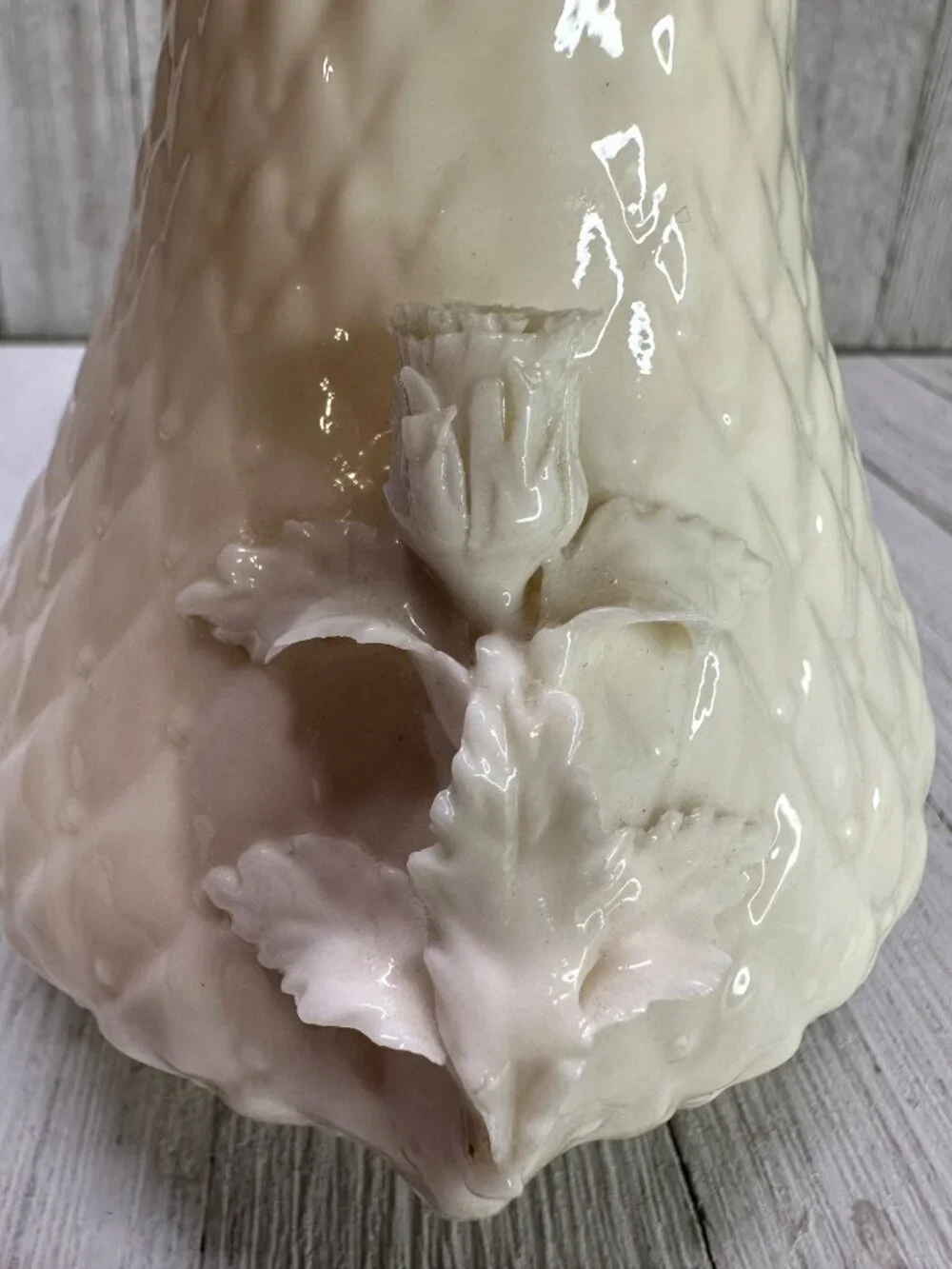Vtg Belleek Irish Porcelain Thistle Vase 5th Green Mark MCM #0857 5